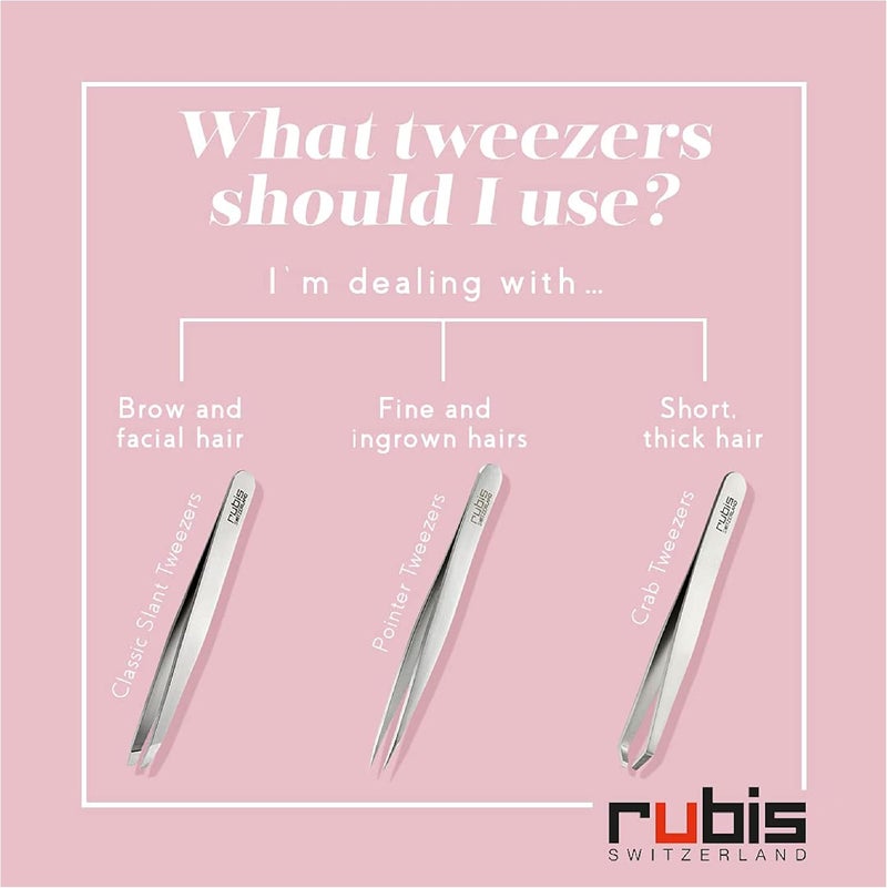 Rubis Ion-Coated Classic Stainless Steel Slanted Tweezers for Precise Eyebrows and Hair Removal - Image 4
